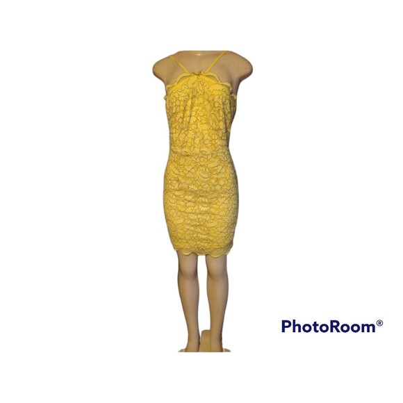 Yellow Show Stopper Halter Dress L - Picture 3 of 8